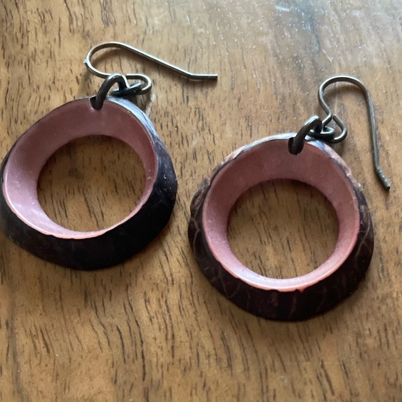 Tagua Nut Jewelry Set Bohemian nouveau vintage OOAK ring size 4 - Picture 4 of 9